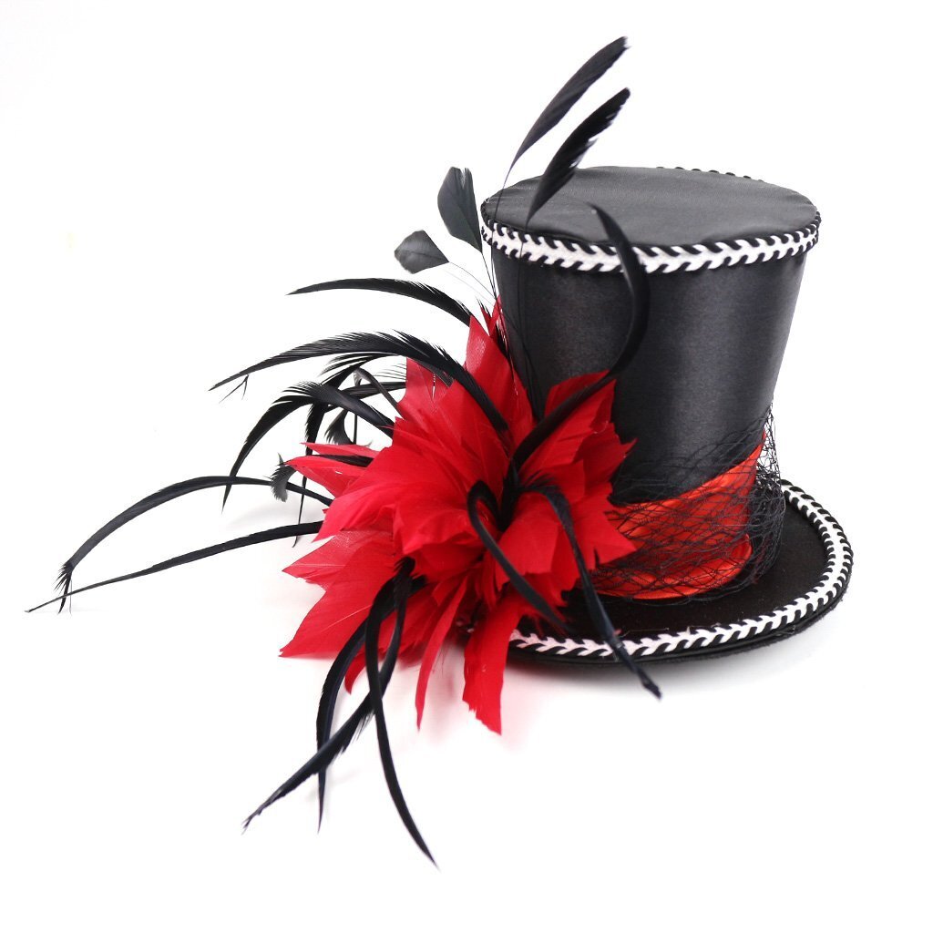 6917 Womens Fascinator Red One